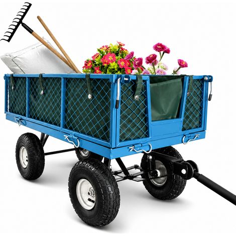 Bituxx Transportwagen Gartenkarre Gartenwagen Handwagen Bollerwagen mit Luftbereifung bis 300 Kg