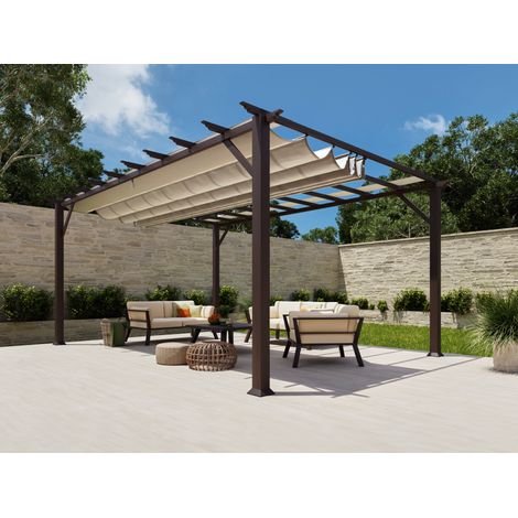 Paragon Outdoor Metall Pergola Florenz 1116 Dunkelbraun 350x505x236 cm (1/8)