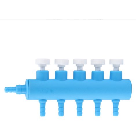 Robinet de Contrôle de Débit pour Aquarium en Plastique, Diviseur d'Air 5 Voies pour Pompe à Oxygène, Accessoire de Réservoir à Poissons (1/5)
