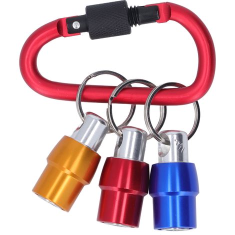 Porte-embout de tournevis hexagonal 1/4 pouce, change rapide, 3 couleurs, porte-embout de perceuse portable pour porte-clés, rouge (1/5)