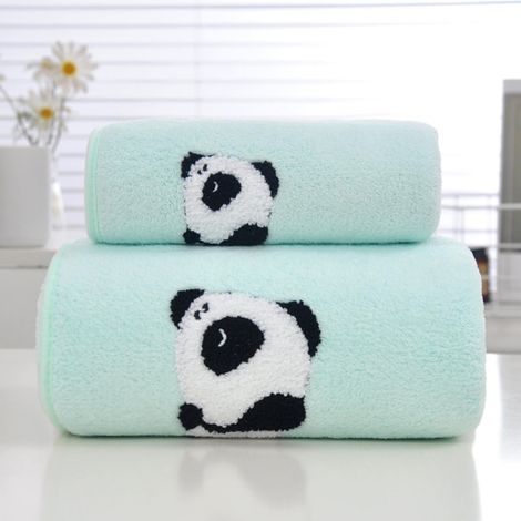 Serviette De Bain - Serviette Visage - Fleece Corail - 70 x 140 cm + 35 x 75 cm - Lot De 2 - Pour Adulte Et Enfant (1/5)