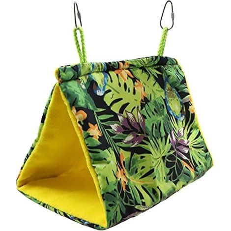 Nid suspendu en forme de cage pour petits oiseaux, abri triangulaire pour perruches, hamac-perchoir (1/4)