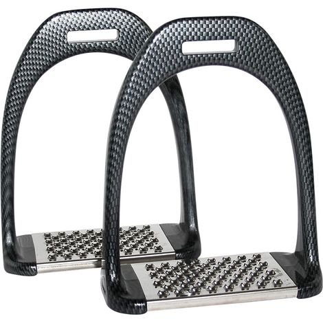 Staffe in lega leggera con panca larga in finto carbonio 120 mm