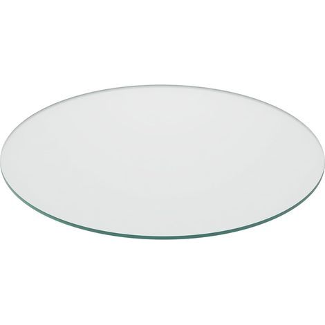 runde Glastischplatte, Durchmesser 60 cm, Dicke 8 mm, transparent, für Wohnzimmer, Garten, Kamin (1/5)