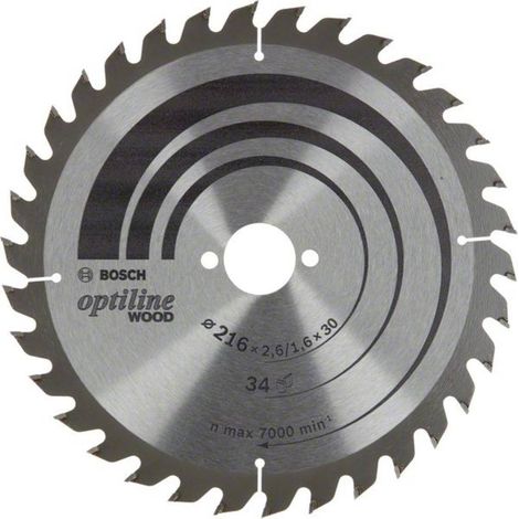 Bosch Accessories Optiline 2608838409 Lama circolare 216 x 30 x 1.6 mm Numero di denti: 34 1 pz.