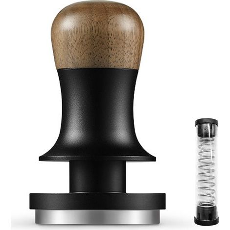 Tamper à café MHW-3BOMBER 30lb ressorts calibrés base inox 304 manche noyer tassage uniforme pression constante 13,6kg (1/3)