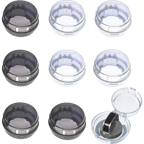 8 Cache-Boutons Cuisinière Noir Transparent pour Four Couvre boutons sans perçage pour plaque de cuisson, gazinière, four, cuisine, surfaces propres et usage familial (1/5)
