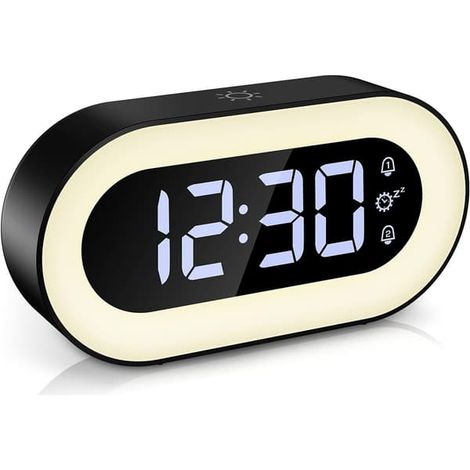 Réveil numérique, réveil veilleuse LED avec fonction snooze, (1/4)