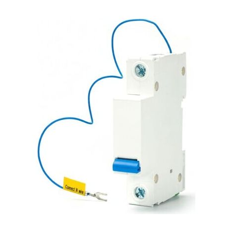 Disjoncteur intelligent Wi-Fi 1P, montage sur rail DIN, compatible avec l'application Ewelink et la commande vocale Google Assistant pour la domotique.