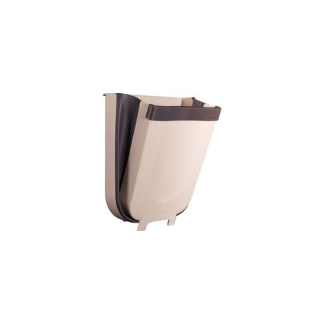 Poubelle pliable suspendue en plastique, grand format, couleur café, solution gain de place pour cuisine (1/5)