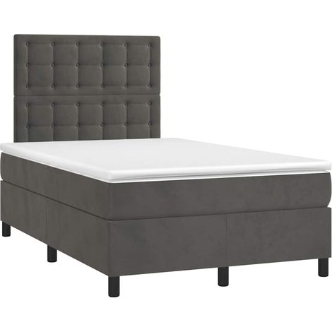 Maison Exclusive - Cama box spring con colchón terciopelo gris os (1/5)