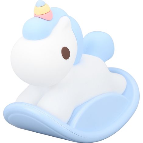 Silikon-LED-Nachtlicht für Kinder, USB-aufladbar, niedliches Pferde-Design mit Timer, blau, ideal fürs Babyzimmer. (1/5)
