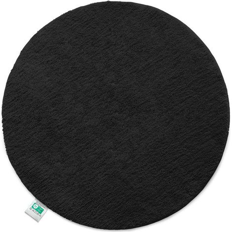 Floordirekt – Tapis de bain rond Sky 95 cm – Polyester microfibre doux – Antidérapant latex – Lavable en machine 40°C – Adapté aux chauffages par le sol