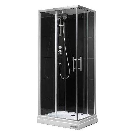 CABINA DOCCIA MODELLO KENYA APERTURA 2 ANTE SCORR. 2 FISSE Misura: cm 70x90 V.Trasp Pann. Bianco