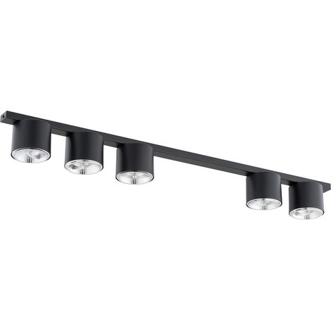 Plafoniera Moderna 5 Luci Faretti Nano In Acciaio Nero (1/5)