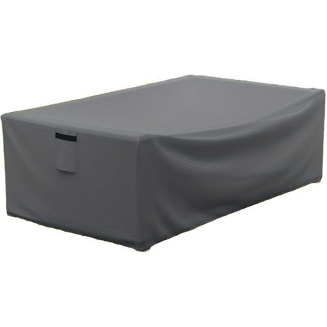 Housse de meubles de patio pour table basse rectangulaire, table basse, housse imperméable en tissu Oxford 210D avec revêtement en polyuréthane, sangles coupe-vent et aérations, 121,9 x (1/5)