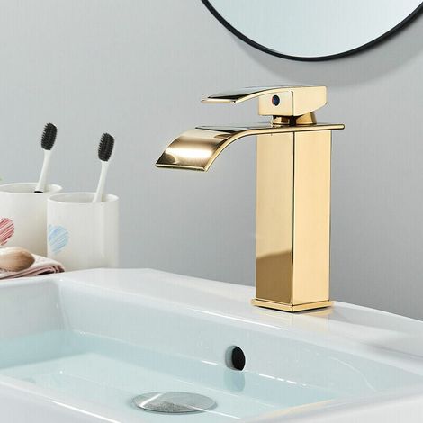 Robinet Salle de Bain Design Moderne de Cascade Robinet Lavabo Ou Conception de Corps en Métal Durable Supérieure Eau Chaude et Froide réglable (1/5)