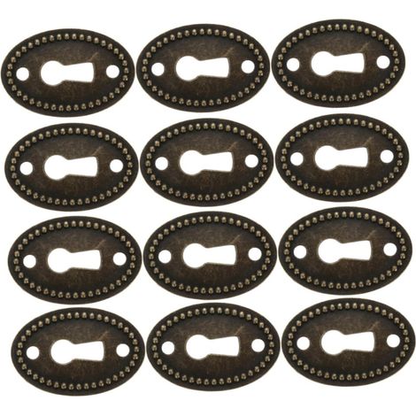 Lot de 12 plaques protection ovales pour serrures tiroir, inserts (1/5)