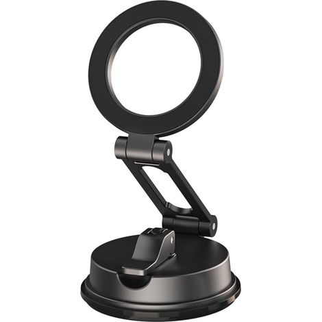Support de téléphone magnétique pour voiture, rotation à 360°, fixation par ventouse, support pliable et réglable, compatible avec les séries iPhone 17/16/15/14/13/12 et Android. (1/5)