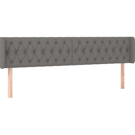 Maison Exclusive - Testiera ad Orecchio Grigio Scuro 203x16x78/88 cm in Tessuto (1/5)