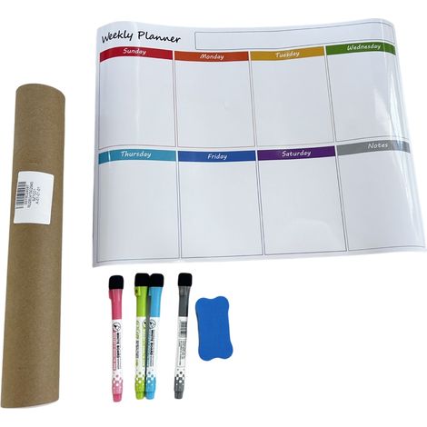 magnetic weekly planner, 4 pens and a blackboard eraser - magnetic weekly planner, 4 pens and a blackboard eraser (1/5)