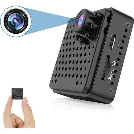 Caméra de sécurité sans fil, mini caméra WiFi 1080p pour la sécurité de la maison avec vision nocturne et détection de mouvement
