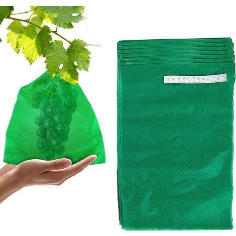 100 Pièces Verts Sachet Protection Fruits, Sachet Protection Raisin en Tissu Non Tissé, Sac Protéger Fruits avec Fil de , Faciles à Utiliser, Utilisés pour Prévenir Guêpes (1/3)