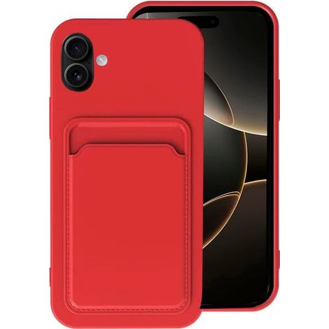 Étui rouge pour iPhone 17 avec carte (1/5)
