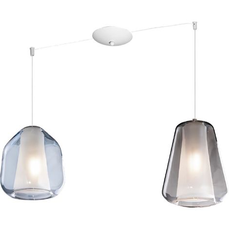 Lampadario moderno top light double skin 1176bi s2 s bg mc e27 led vetro sospensione (1/5)