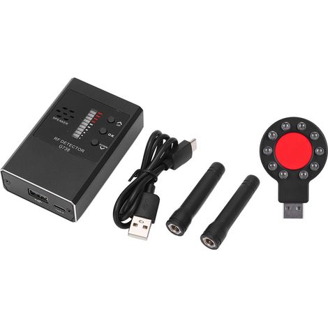 Détecteur de signaux GPS anti-espion rechargeable, scanner de caméra cachée noir pour maison, voiture, chambre
