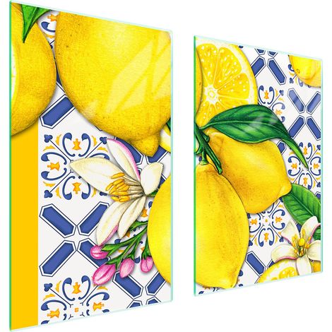 GLASSCHUTZPLATTE FÜR KÜCHE 65x52 ZITRONE (1/5)