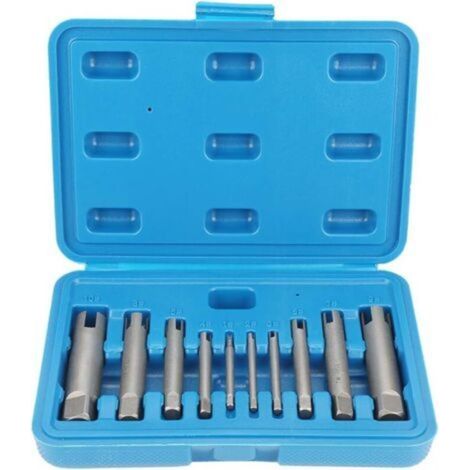 Extracteur de tête de robinet cassée, kit d'extracteurs de robinets en acier pour vis et boulons (10 pièces)