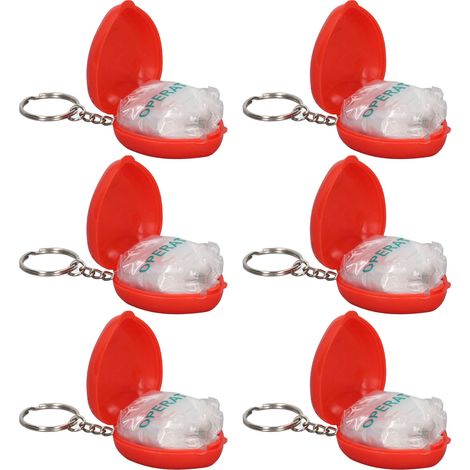 6 pièces Masque de RCP Portable avec Couverture Faciale Hygiénique à Accrocher (1/5)