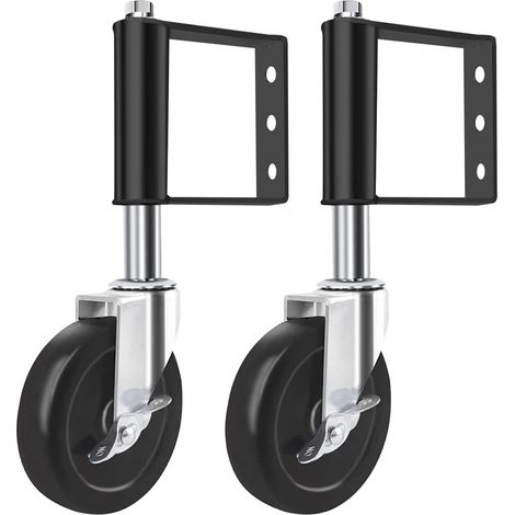 2PCS Roulettes à Ressort, 4 in Roulettes Pivotantes Robustes Industrielles Avec Frein, Roulettes pour Meubles Roulettes de Portail en Caoutchouc (1/5)
