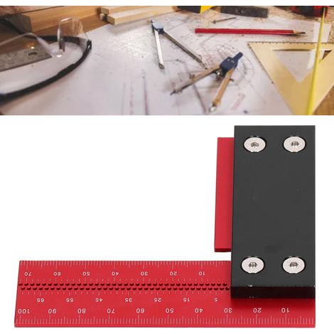 100 mm Präzisions-Winkelmesser, L-förmiger Mess- und Markierungslineal für die Holzbearbeitung (1/5)