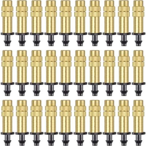 30 verstellbare Kupfer-Zerstäuberdüsen für Tropfbewässerungssprüher (4/7 mm Mikrosprinkler), Bewässerungsgeräte für Kühlgärten und Gemüsegewächshäuser (1/5)