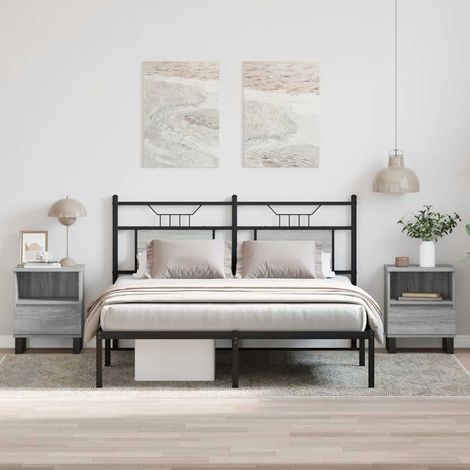 Nachttische 2 Stk. Grau Sonoma 40x35x50 cm Holzwerkstoff (1/5)