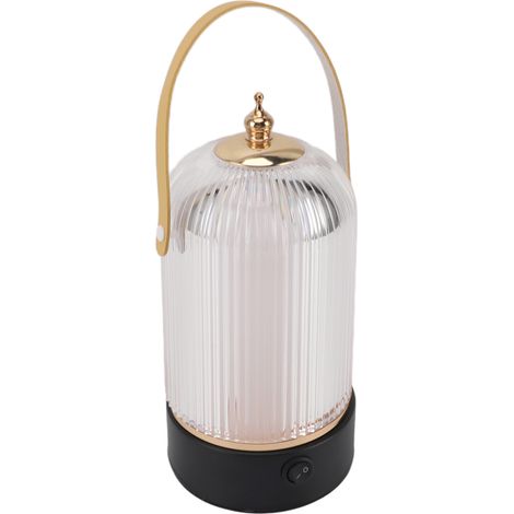 Lampe de table portable sans fil, lanterne LED, lampe de table à 3 niveaux d'éclairage, rechargeable, effet flamme vacillante, veilleuse décorative pour bar ou chambre. (1/5)