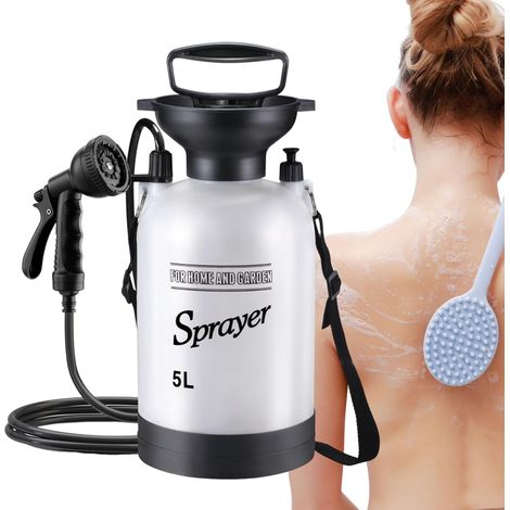 Douche Portable pour Camping - Pompe À Eau Douche De  Pulvérisateur Manuel pour Lavage Baignade Camping Randonnée Extérieur Intérieur (1/5)