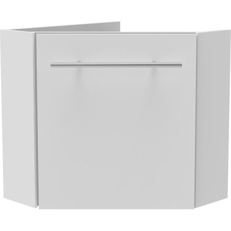 Aica Ensemble de meuble Salle de Bain de Rangement Blanc，Meuble de coin en pentagone + Tiroir, 39.5 x 39.5 x 42cm，sans vasque
