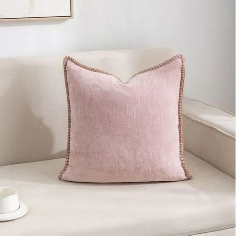 Chenille-Kissenbezüge 30×50 cm (2er-Set), Landhausstil, neutraler Samt (1/4)