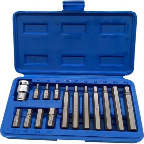 Chiavi a bussola esagonali 15 pezzi attaco 1/2'' h4-h12 attrezzi per officina (1/5)