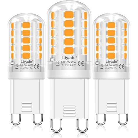 Ampoule LED G9, LED G9 3W Blanc Chaud 2700K, Équivalent 3040W Lampe Halogène, 360lm, Adapté Pour les Lustres Ampoules à Économie d'Énergie (3Pcs) (1/5)
