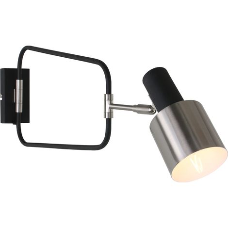 Wandleuchte Lampe Schlafzimmerleuchte Spotleuchte Wohnzimmer, Metall schwarz E27 (1/5)