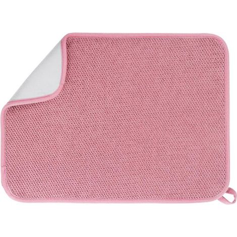 Tapis de séchage vaisselle - Tapis égouttoir - Tapis de bar - Microfibre - Tapis de cuisine - Tapis de comptoir - Tapis de vaisselle facile à nettoyer - 50 x 38 CM - rose (1/5)