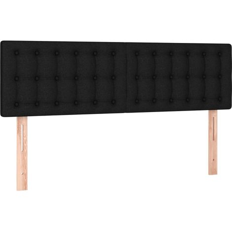 Testiera per dormire accessorio per camera da letto in 2 parti 72 x 5 x 78/88 cm tessuto nero TDL0206259
