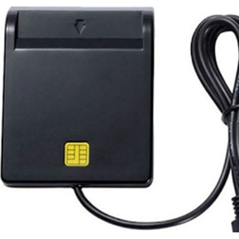 Lecteur de Carte à Puce USB Atm Bank Tax Declaration Ic Card ID Smart Reader(Noir) (1/4)