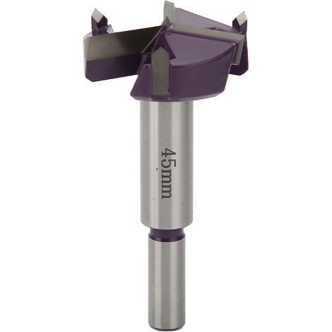 Foret à charnière dissimulée à trois cannelures de 45 mm pour le travail du bois, en acier au carbone, accessoires pour outils électriques (1/5)