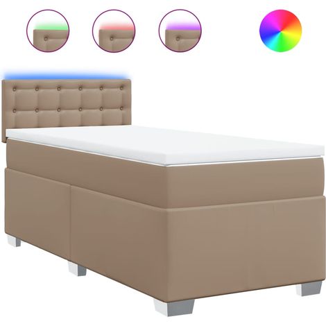 Maison Exclusive - Cama box spring con colchón cuero sintético ca (1/5)