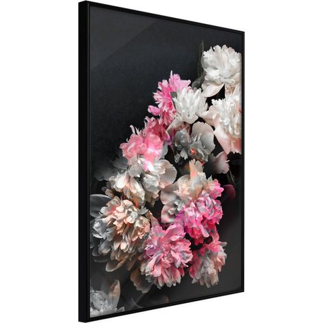 Affiche Murale Encadrée "Flower Poetry" 40 x 60 cm Noir